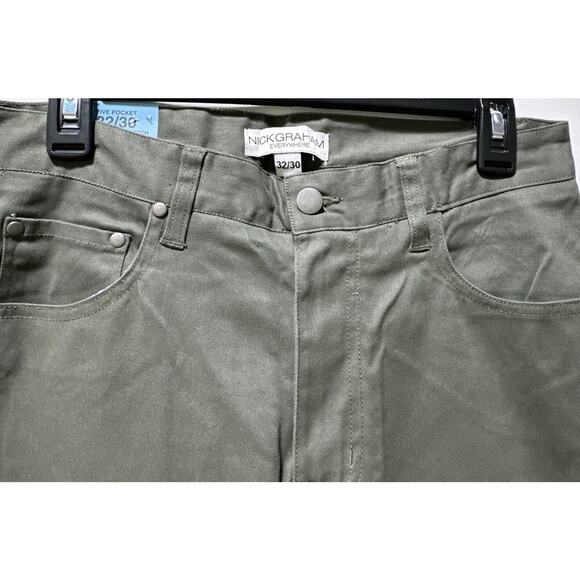 Nick Graham Men's Everywhere Stretch Modern Fit Pants Size 32x30, Olive - Picture 7 of 9